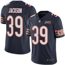 Nike Chicago Bears #39 Eddie Jackson 100th Season Patch Blue Vapor Untouchable Limited Authentic Stitched NFL Jersey