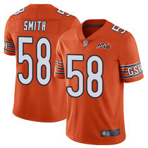 Nike Chicago Bears #58 Roquan Smith 100th Season Patch Orange Vapor Untouchable Limited Authentic Stitched NFL Jersey