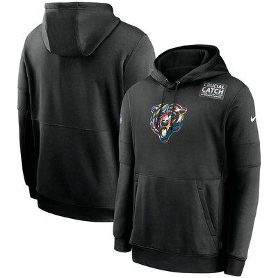 Nike Chicago Bears Black Crucial Catch Sideline Performance Pullover Hoodie