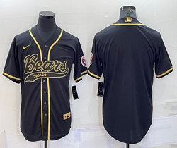 Nike Chicago Bears Black Gold Joint adults Authentic Stitched baseball jersey