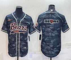 Nike Chicago Bears Grey Camo With Patch Joint Adults Authentic Stitched baseball jersey