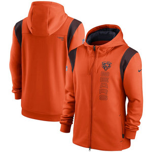 Nike Chicago Bears Orange 2021 zipper Hoodie