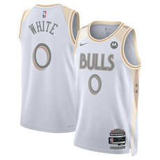 Nike Chicago Bulls #0 Coby White White 2024-25 City Edition Stitched Basketball Jersey