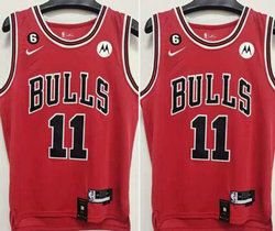 Nike Chicago Bulls #11 DeMar DeRozan Red 6 Patch 2022-23 With Advertising Authentic Stitched NBA Jersey