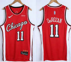 Nike Chicago Bulls #11 DeMar DeRozan Red City 75th anniversary With Advertising Authentic Stitched NBA jersey