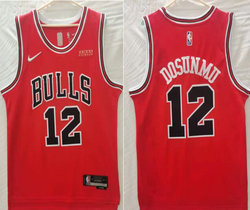 Nike Chicago Bulls #12 Ayo Dosunmu Red 2021-2022 With Advertising Authentic Stitched NBA jersey