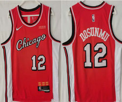 Nike Chicago Bulls #12 Ayo Dosunmu Red City 2021-2022 With Advertising Authentic Stitched NBA jersey