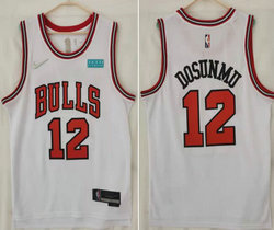Nike Chicago Bulls #12 Ayo Dosunmu White 2021-2022 With Advertising Authentic Stitched NBA jersey