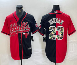 Nike Chicago Bulls #23 Michael Jordan Red Black Camo Number Joint Authentic Stitched baseball jersey