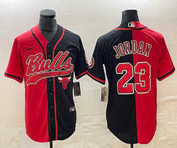 Nike Chicago Bulls #23 Michael Jordan Red Black Joint Authentic Stitched baseball jersey