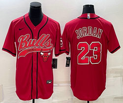 Nike Chicago Bulls #23 Michael Jordan Red Joint Authentic Stitched baseball jersey