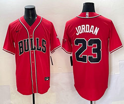 Nike Chicago Bulls #23 Michael Jordan Red Stitched baseball jersey