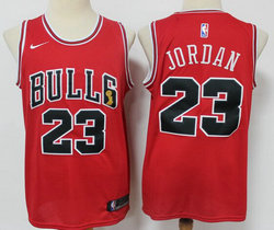 Nike Chicago Bulls #23 Michael Jordan Red World Cup champion Authentic Stitched NBA jersey