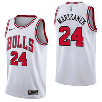 Nike Chicago Bulls #24 Lauri Markkanen White Game Authentic Stitched NBA jersey