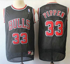 Nike Chicago Bulls #33 Scottie Pippen Black Authentic Stitched NBA jerseys