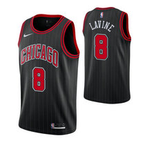 Nike Chicago Bulls #8 Zach LaVine Black Stripe Game Authentic Stitched NBA jersey