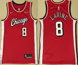 Nike Chicago Bulls #8 Zach LaVine Red 2021-2022 With Advertising Authentic Stitched NBA jersey