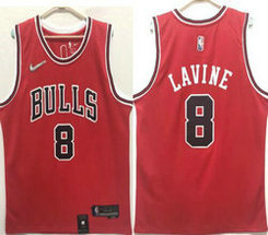 Nike Chicago Bulls #8 Zach LaVine Red 75th anniversary Authentic Stitched NBA jersey