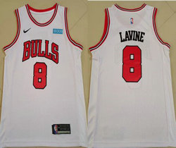 Nike Chicago Bulls #8 Zach LaVine White 2021-2022 With Advertising Authentic Stitched NBA jersey