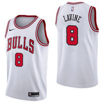 Nike Chicago Bulls #8 Zach LaVine White Game Authentic Stitched NBA jersey
