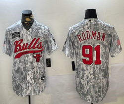 Nike Chicago Bulls #91 Dennis Rodman 2024 Salute to Service Joint baseball Jersey
