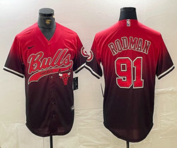 Nike Chicago Bulls #91 Dennis Rodman Red 2024 Joint Authentic Stitched baseball jersey