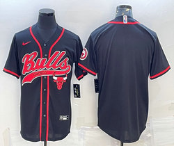 Nike Chicago Bulls Blank Black Joint Authentic Stitched baseball jersey