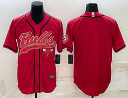 Nike Chicago Bulls Blank Red Adults Authentic Stitched baseball Jersey