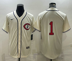Nike Chicago Cubs #1 Nick Madrigal Cream Throwback Stitched Baseball Jersey