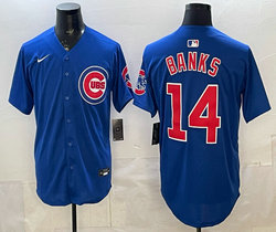 Nike Chicago Cubs #14 Ernie Banks Blue Authentic Stitched MLB Jersey