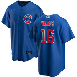 Nike Chicago Cubs #16 Patrick Wisdom Blue Authentic Stitched MLB Jersey