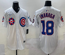 Nike Chicago Cubs #18 Shōta Imanaga White With flowers Authentic Stitched MLB Jersey