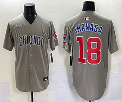 Nike Chicago Cubs #18 Shota Imanaga Gray MLB Jersey
