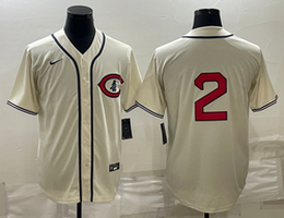 Nike Chicago Cubs #2 Cream Throwback Stitched Baseball Jersey