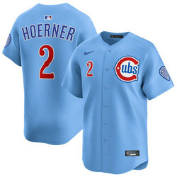 Nike Chicago Cubs #2 Nico Hoerner Blue 2024-25 2nd Alternate Limited Stitched Baseball Jersey