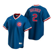 Nike Chicago Cubs #2 Nico Hoerner Blue Pullover Authentic Stitched MLB Jersey