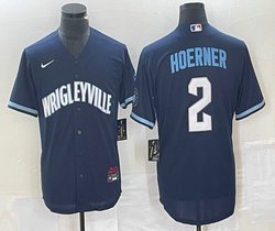 Nike Chicago Cubs #2 Nico Hoerner Navy City Authentic Stitched MLB jersey