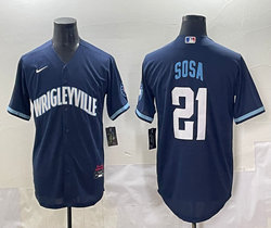 Nike Chicago Cubs #21 Sammy Sosa Navy City Authentic Stitched MLB Jersey