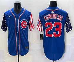 Nike Chicago Cubs #23 Ryne Sandberg Blue Flag Jersey