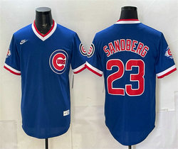 Nike Chicago Cubs #23 Ryne Sandberg Royal 150th Anniversary Pullover Throwback Baseball Jersey