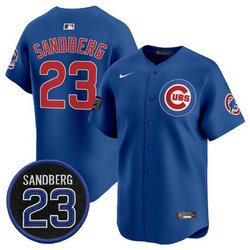 Nike Chicago Cubs #23 Ryne Sandberg Royal Ryne Sandberg Tribute V2 Jersey