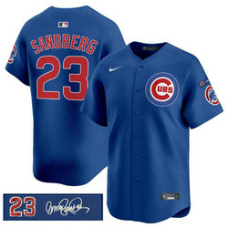 Nike Chicago Cubs #23 Ryne Sandberg Royal Ryne Sandberg Tribute V3 Jersey