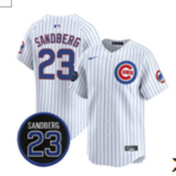 Nike Chicago Cubs #23 Ryne Sandberg White Ryne Sandberg Tribute V2 Baseball Jersey