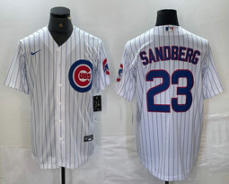 Nike Chicago Cubs #23 Ryne Sandberg White Game Authentic Stitched MLB Jersey