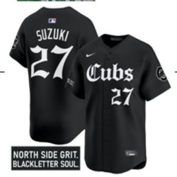 Nike Chicago Cubs #27 Seiya Suzuki Black 5(V) Joint MLB Jersey