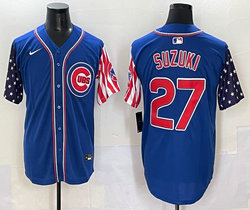 Nike Chicago Cubs #27 Seiya Suzuki Blue Flag Jersey