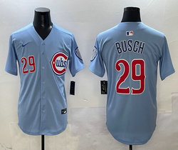 Nike Chicago Cubs #29 Michael Busch Blue 2024-25 2nd Alternate Limited Stitched Baseball Jersey