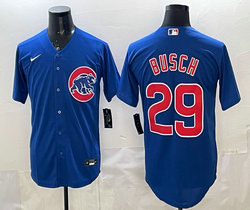 Nike Chicago Cubs #29 Michael Busch Blue Authentic Stitched MLB Jersey