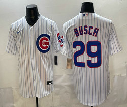 Nike Chicago Cubs #29 Michael Busch White Authentic Stitched MLB Jersey