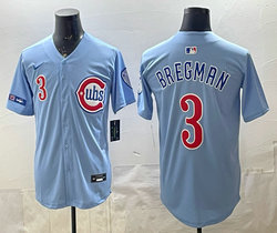 Nike Chicago Cubs #3 Alex Bregman Blue 2nd Stitched Baseball Jersey